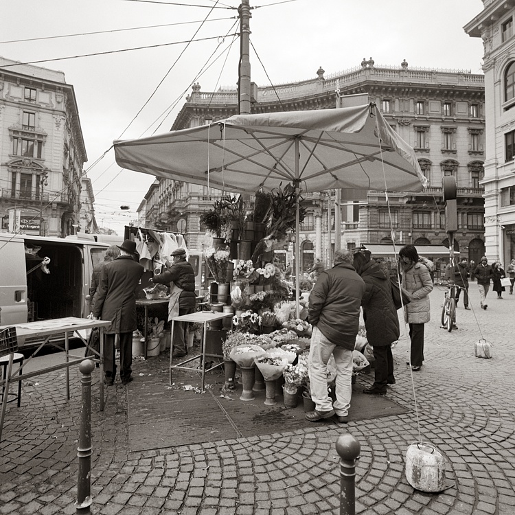 Piazza Cordusio, fioraio